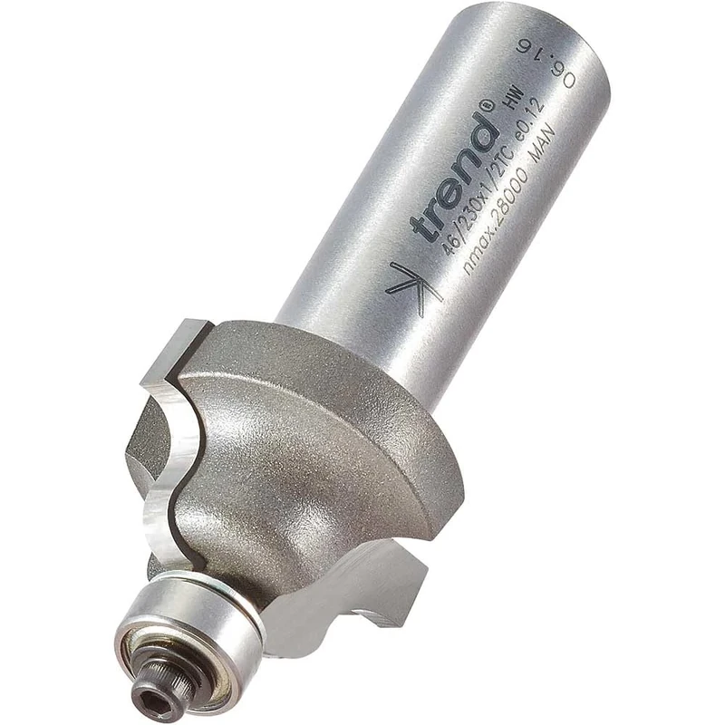 Trend Professional Bearing Guided Ogee Router Cutter Bit, 1/2 Inch Shank, 25.4mm Cut Diameter, 15.9mm Cut Length, 4mm Radius, 46/230X1/2TC