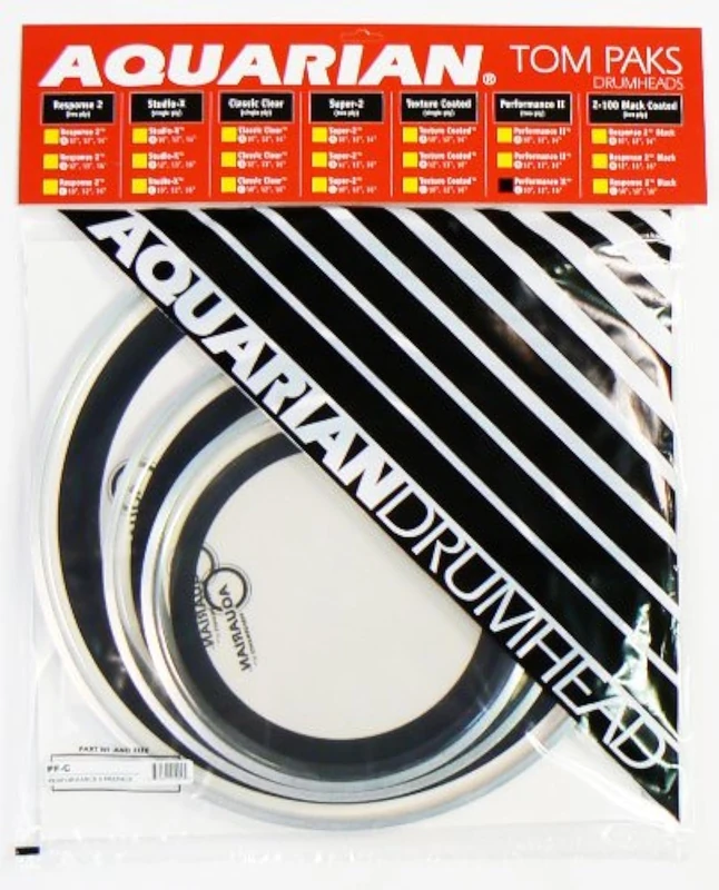 Aquarian PF-C Performance II Series Drumheads - Double Ply Full Range - 10,12,16 inch - Prepack