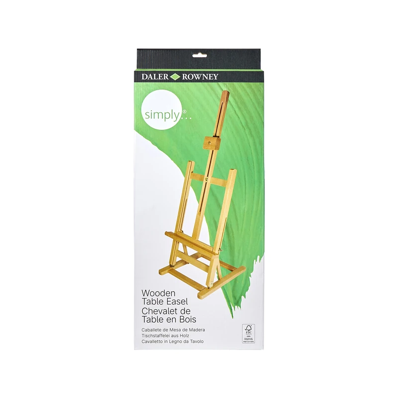 Daler-Rowney Simply Table Wood Easel, Collapsible & Store Flat, Indoor & Outdoor Use, For Entry-Level Artists & Hobbyists - Image 1