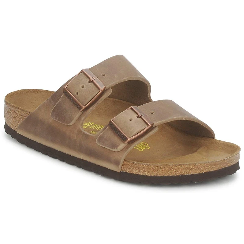 Birkenstock ARIZONA Greased leather Wide, Men's Open Toe Sandals, Brown, 9.5 UK (44 EU)