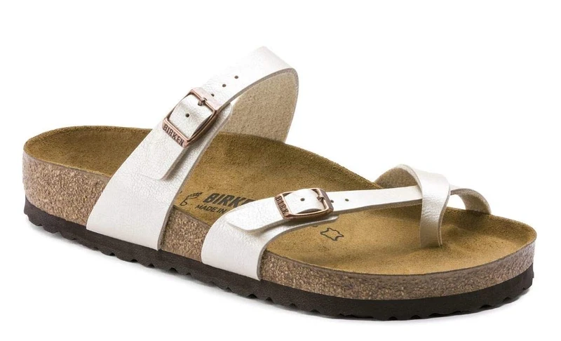 Birkenstock Thong ''Mayari'' from Birko-Flor in Graceful Antique Lace, Beige (Graceful Pearl White), 5.5 UK