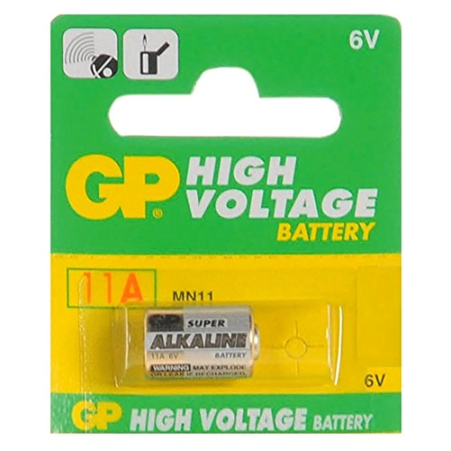 GP One (1) x Batteries 11a L1016 Alkaline Battery 6v Blister Packed - Used in Doorbells, Car key Remotes, Lighters, and many other applications