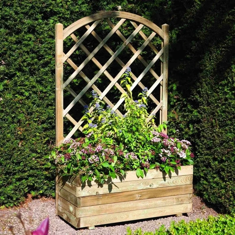 Rowlinson Rectangular Planter and Lattice 85L - Image 1