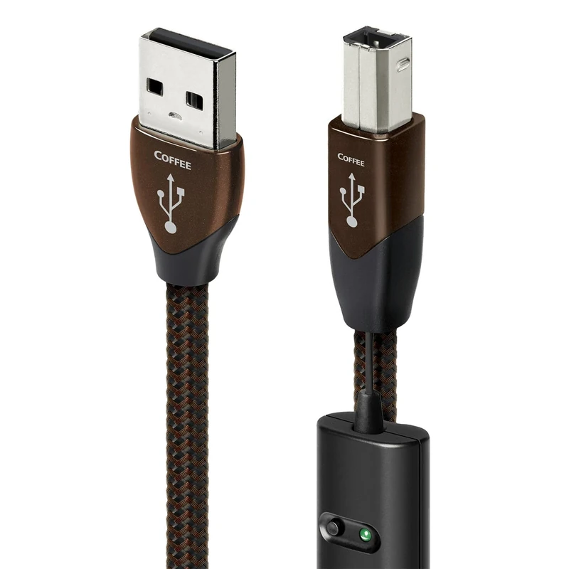 AudioQuest 0.75 m Coffee USB A-B - USB Cable (0.75 m, USB A, USB B, 2.0, Male Connector/Male Connector, Black)