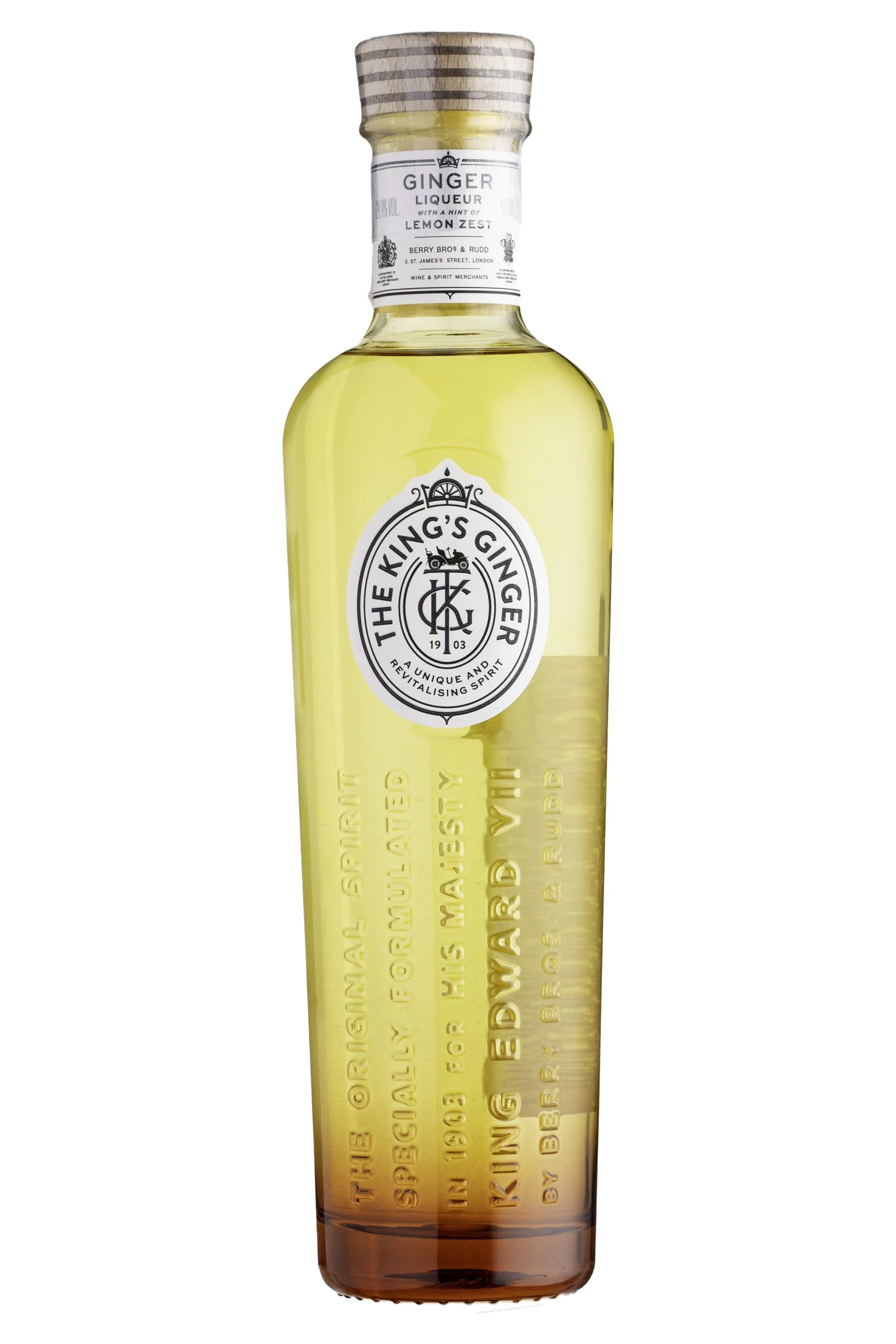 Berry Bros. & Rudd The King's Ginger Liqueur, 50cl 29.9% ABV Liqueur, made with ginger and a twist of lemon, award-winning liqueur and cocktail mixer, Royal Warrant Liqueur