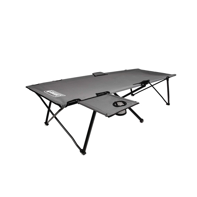 Coleman Camping Cot with Side Table | Pack Away Folding Cot with Table and Cup Holder