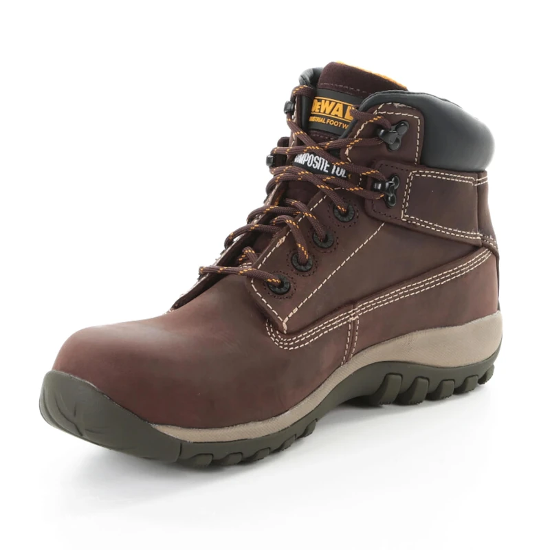 DEWALT Hammer Mens Safety Boot | Leather Upper | Composite Toe Cap | S1 P SRA | Mens UK Size 10 Brown