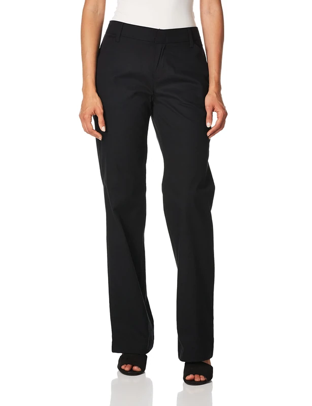 Dickies Women's Relaxed Straight Stretch Twill Pant, Black V1, 14
