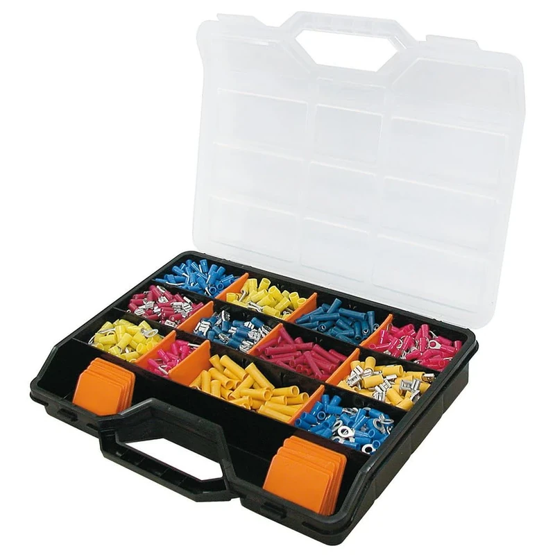 Weidmüller 485788 Cable Terminals Set 600 Pieces with Assortment Case, Includes Ring Terminals, Pin Terminals, Butt Connector and Blade Receptacles