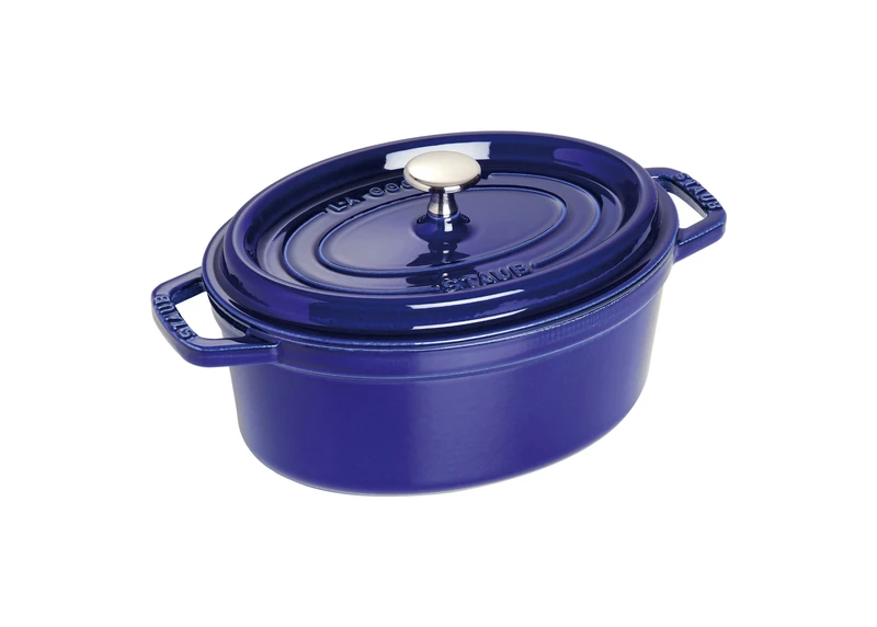 Staub 1102391 Cocotte, oval, 23 cm, Bräter aus Gusseisen, dunkelblau