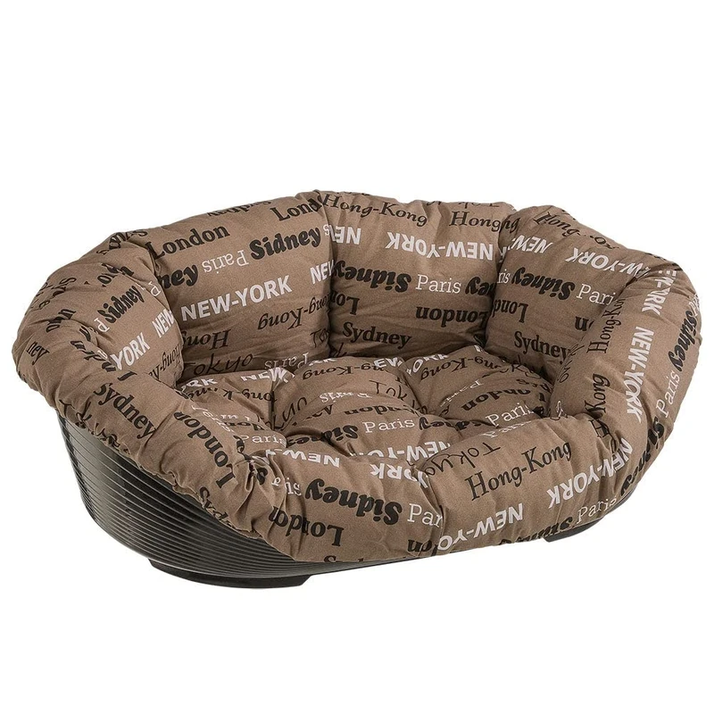 Ferplast Dog Cushion and cat bed SOFA' Cushion 8 Padded spare cover for pet bed, Soft cotton washable, Adjustable with elastic cord, 85 x 62 x h 28,5 cm Brown