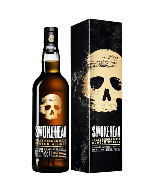 Smokehead Islay Single Malt Scotch Whisky with Giftbox - 70cl | 40% ABV | Peated Single Malt Scottish Whisky - Rich Lemon Spice and Honey Sweetness