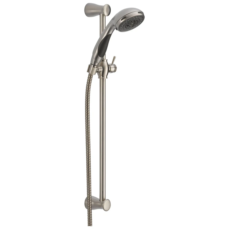 Delta Faucet 3-Spray Touch-Clean Wall-Mount Slide Bar Hand Held Shower with Hose, Stainless 57014-SS