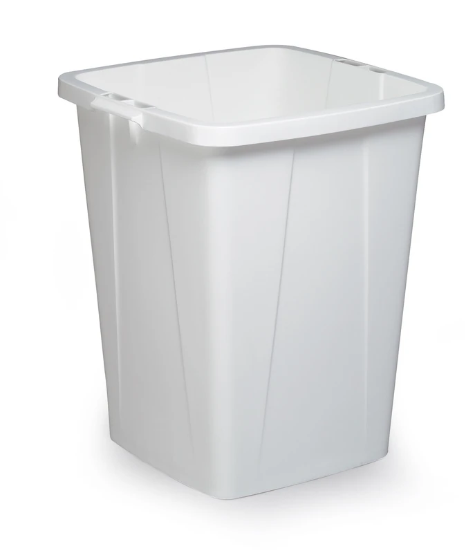 Durable DURABIN 90 Rectangular Waste Bin White | 90 Litre Capacity | Food and Freezer Safe | Perfect for Waste Collection or Recycling