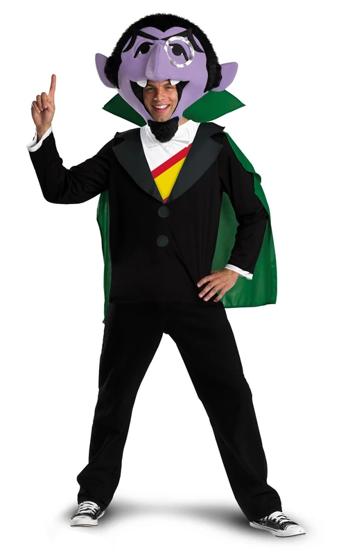 DISGUISE Unisex's The Count Adult Costume Sized, Black/Green/Purple/Yellow/Red, XL
