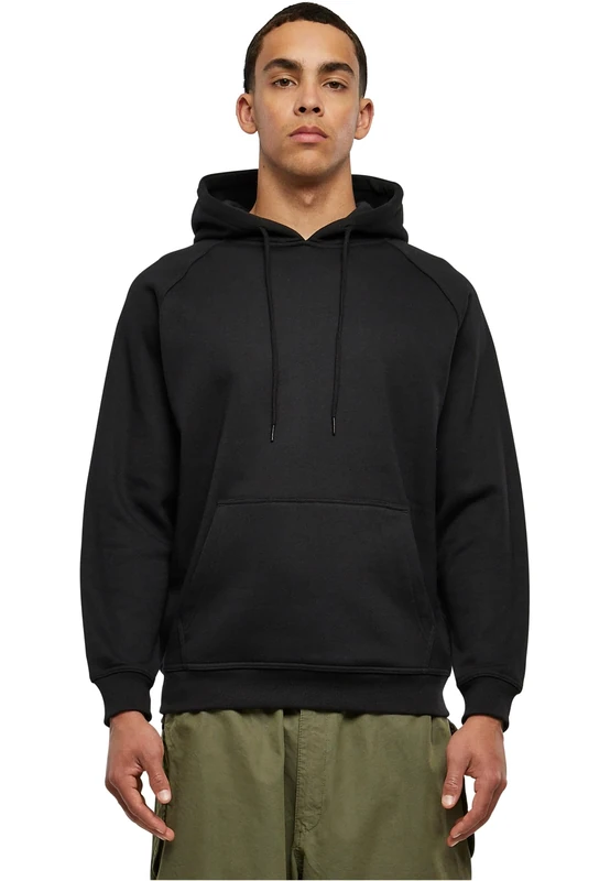 Urban Classics Men's Blank Hoody Jumper, Black, 5XL Plus