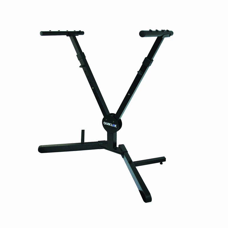 Quik-Lok Y-Shaped Single Tier Height Adjustable Foldable Keyboard Stand - Black