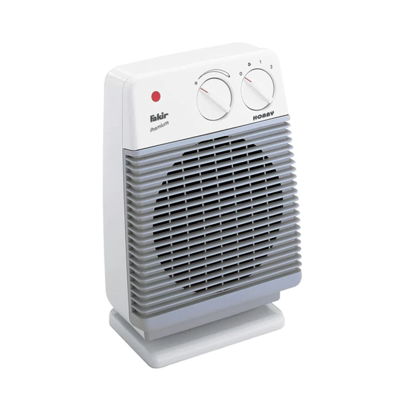 Fakir HL 600 Hobby 5413007 Fan Heater, Bathroom Fan Heater, Energy Saving, 2 Heat Settings, Extra Quiet Fan Heater - 2,000 Watt, Light Grey