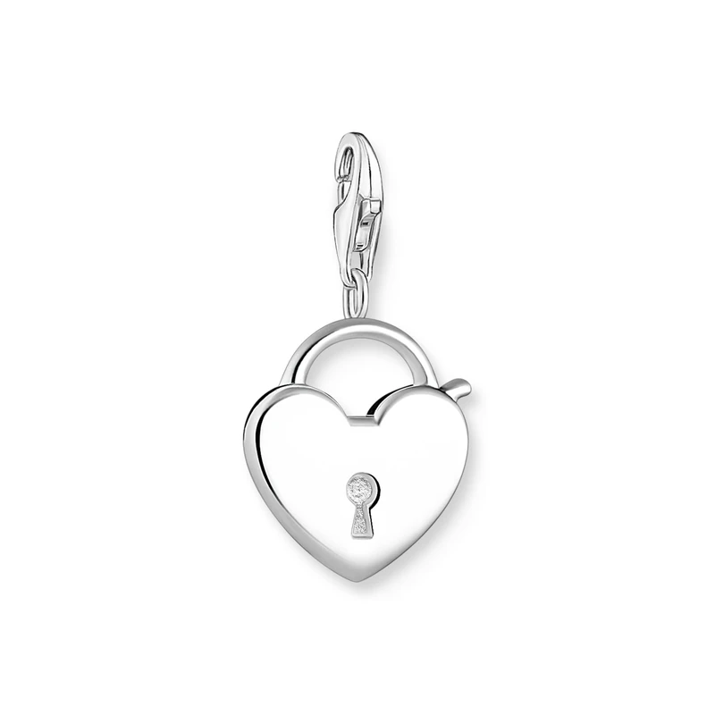 Thomas Sabo 0009-001-12 Heart Lock Charm Pendant in 925 Sterling Silver