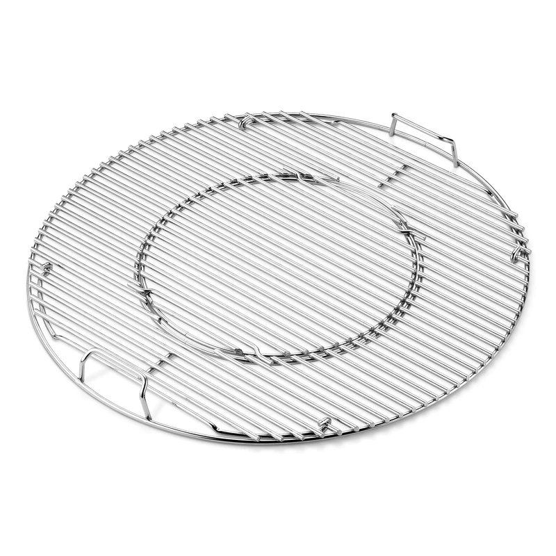 Weber Grill Grates for 57 cm Charcoal Barbecues - Gourmet BBQ System, Robust Steel Grates with GBS Insert for Versatile Accessories – Silver (8835)