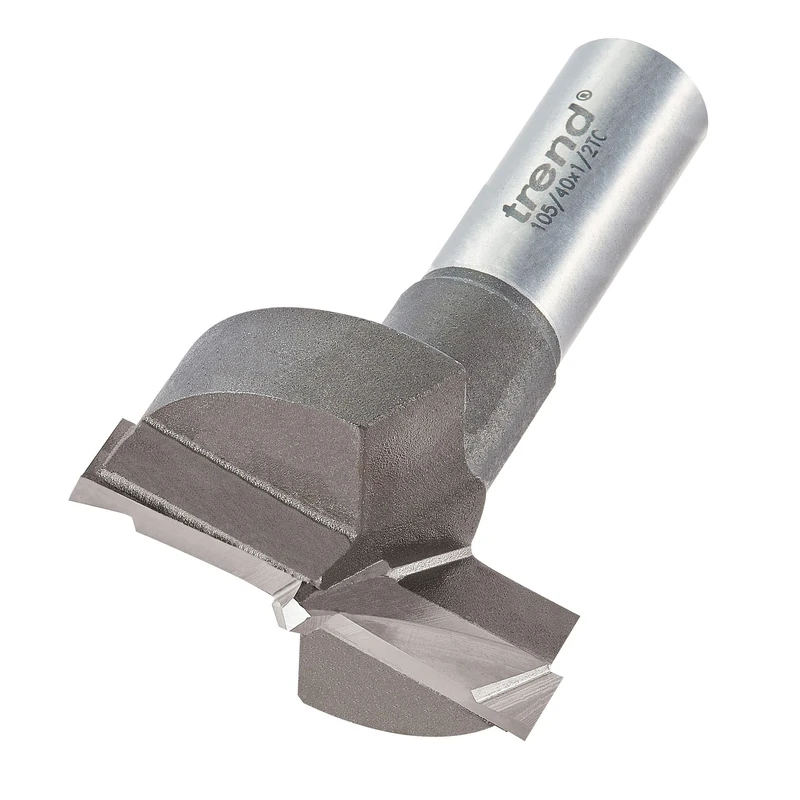 Trend TCT 40mm Circular Hinge Recessing Router Machine Bit, 1/2 Inch Shank, Tungsten Carbide Tipped, 105/40X1/2TC