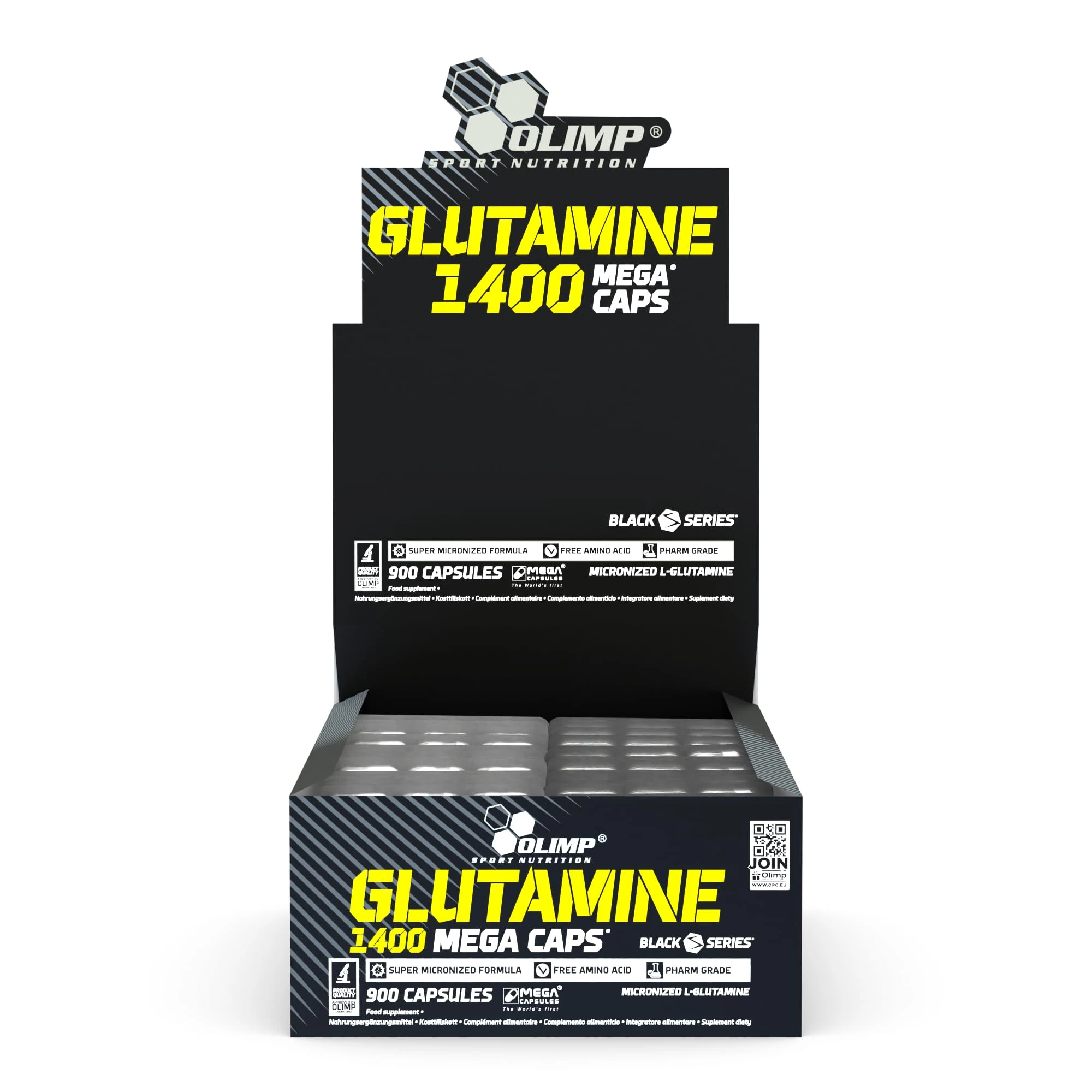 OLIMP SPORT NUTRITION Olimp L-Glutamine Mega Capsules Blister Box - 30 x Pack of 30 Capsules (900 Capsules)