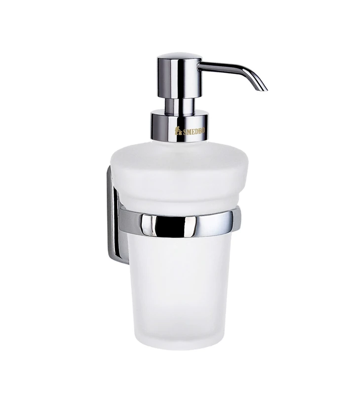 Smedbo Soap Dispenser, Solid Brass, Chrome/Clear, 9.5 x 12.5 x 21.2 cm