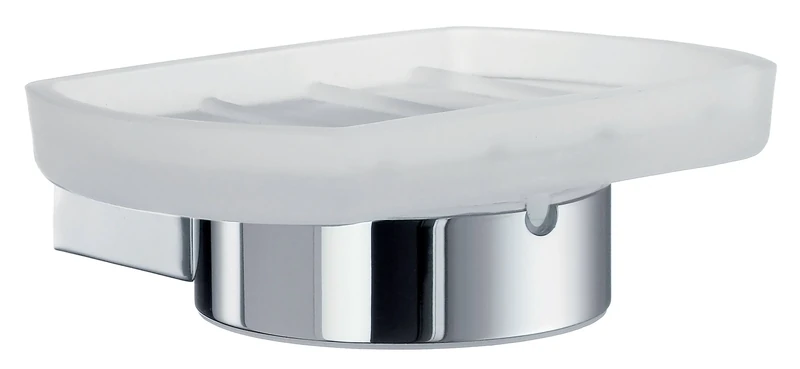Smedbo "Air" Holder with Frosted Glass Soap Dish, Polished Chrome