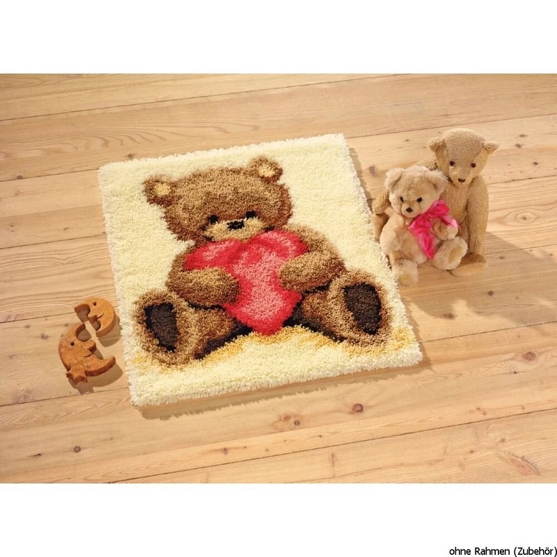 Vervaco Latch Hook Rug/Wall Hanging: Popcorn I Love You, Polyester Cotton, Multi-Colour, 42.5 x 2 x 32.5 cm