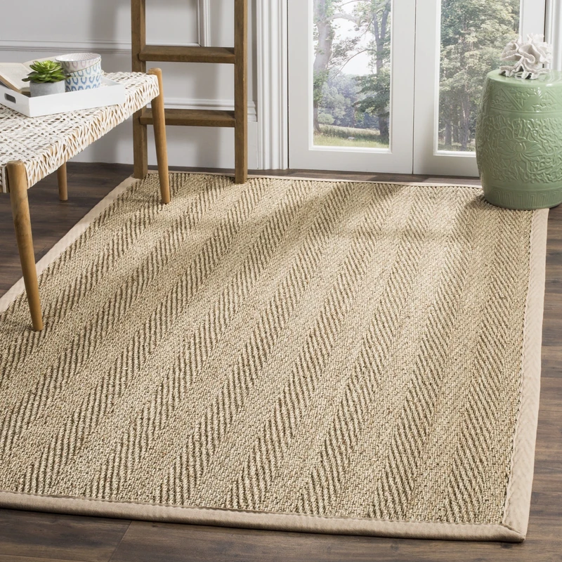 Safavieh Natural Fiber Indoor Woven Rectangle Area Rug, Natural Fiber Collection, NF115, in Natural / Beige, 91 X 152 cm for Living Room, Bedroom or Any Indoor Space