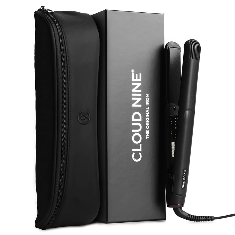 CLOUD NINE The Classic Original Iron Black | Hair Straighteners for Women | Professional Ceramic Straightener Gift Set | 100–200°C Temperature Control | Frizz Control