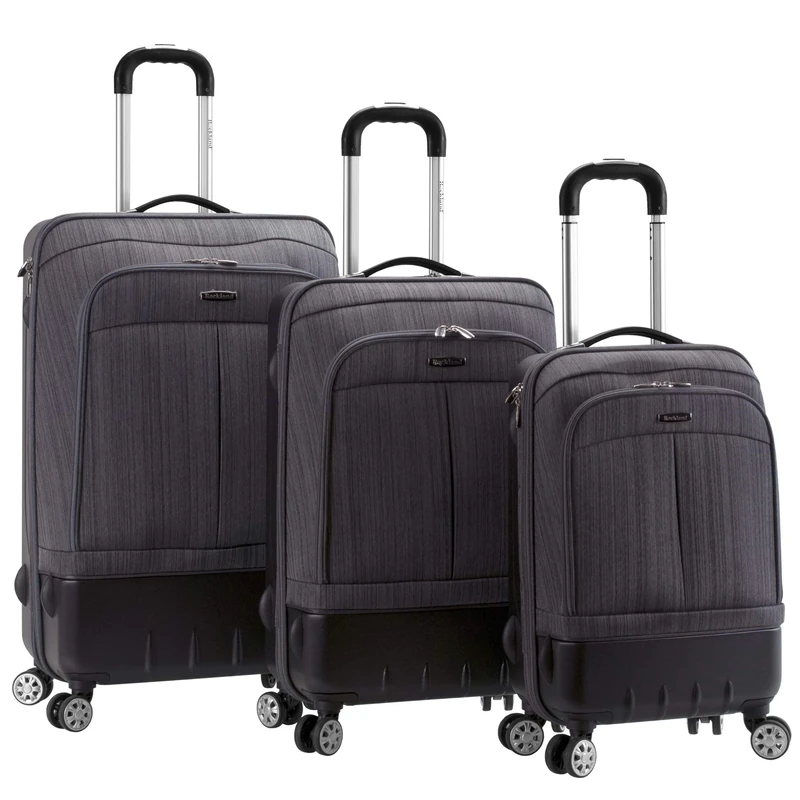 Rockland Milan Hybrid Spinner Wheel Luggage Set, Brown, 3-Piece (20/24/28)