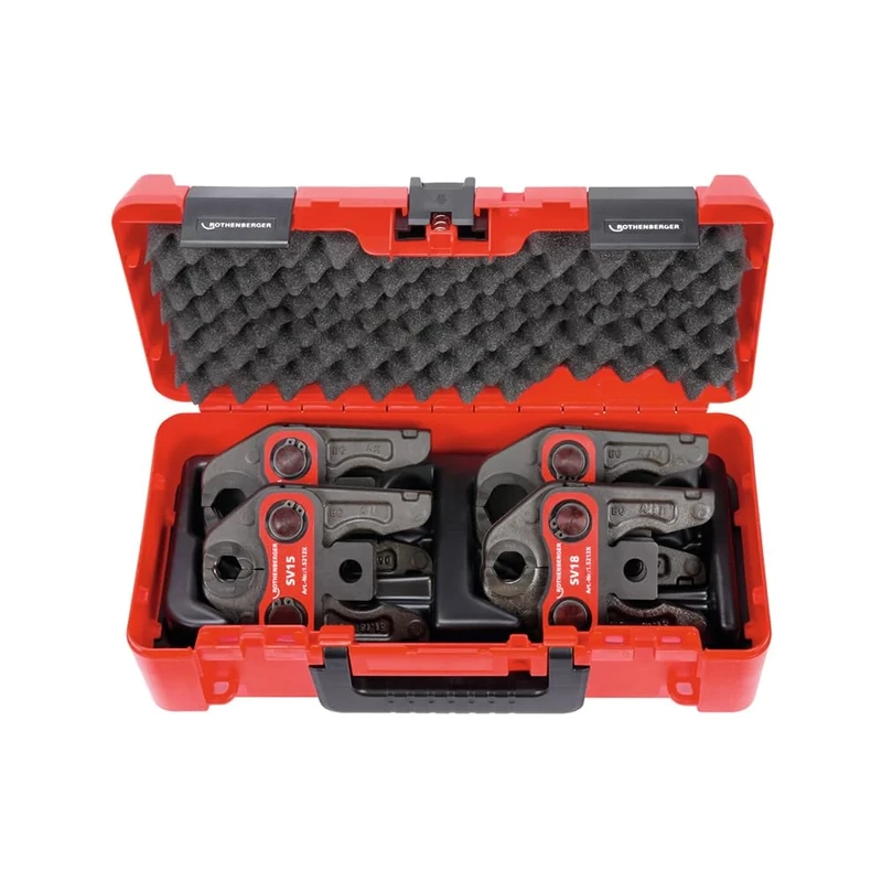 ROTHENBERGER 015060X Press Jaw Set Standard, SV Press Jaw Contour, 15 mm-18 mm-22 mm-28 mm Working Area Diameter