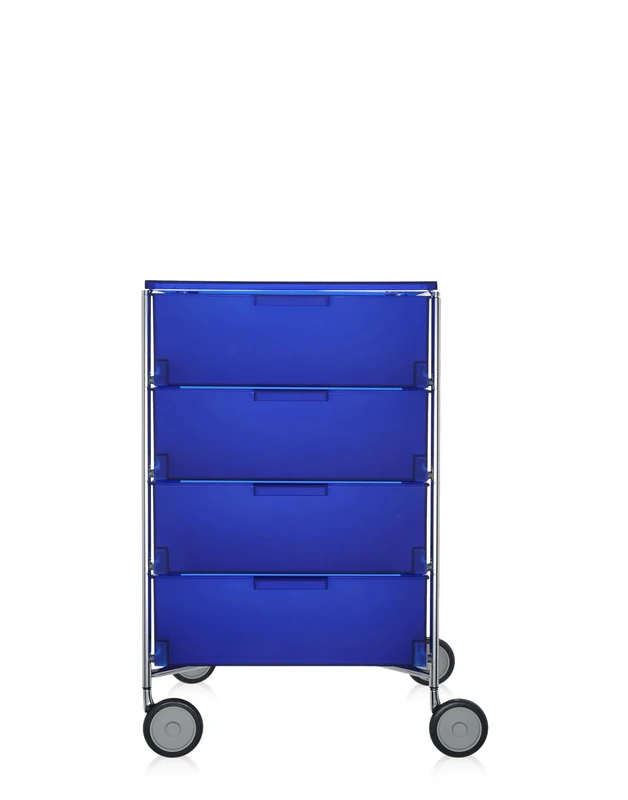 Kartell Mobil 4 Cont. Ruote 24L2, Plastic, Blue, 49x47.5x78cm