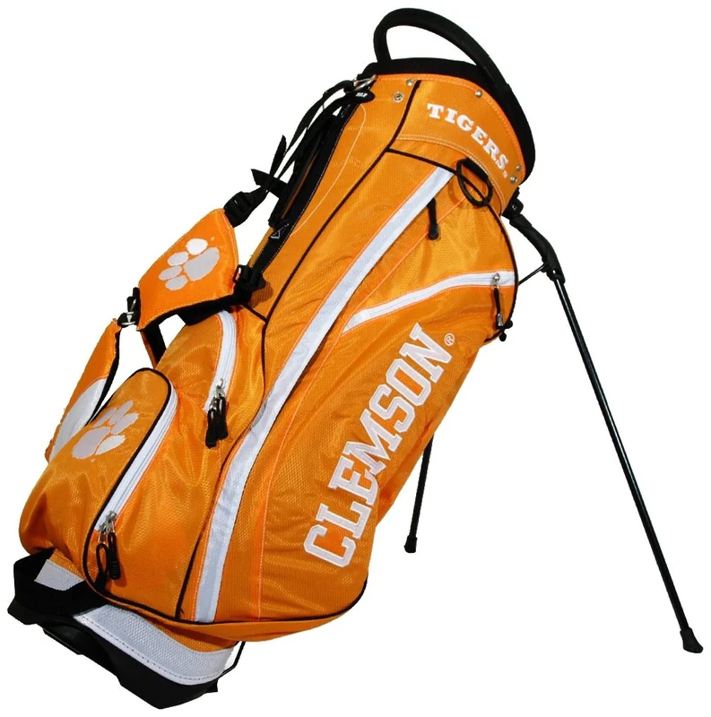Team Golf NCAA Clemson Tigers Fairway Golf Stand Bag Fairway Golf Stand Bag, Lightweight, 14-way Top, Spring Action Stand, Insulated Cooler Pocket, Padded Strap, Umbrella Holder & Removable Rain Hood