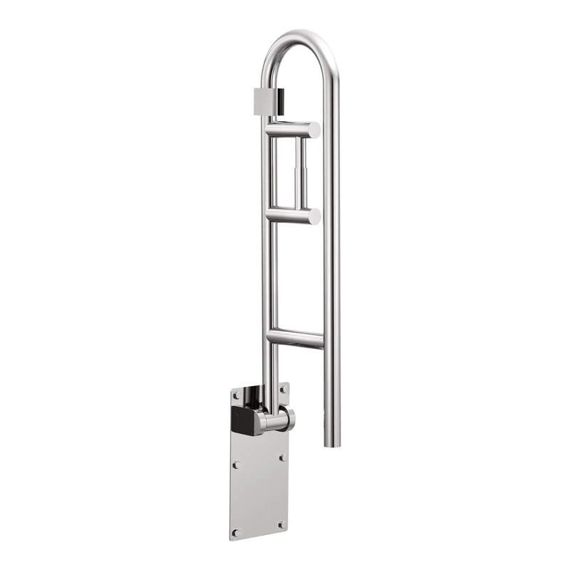 Moen R8962FD Bathroom Safety 30-Inch Flip-Up Bathroom Grab Bar with White Toilet Paper Holder, Stainless