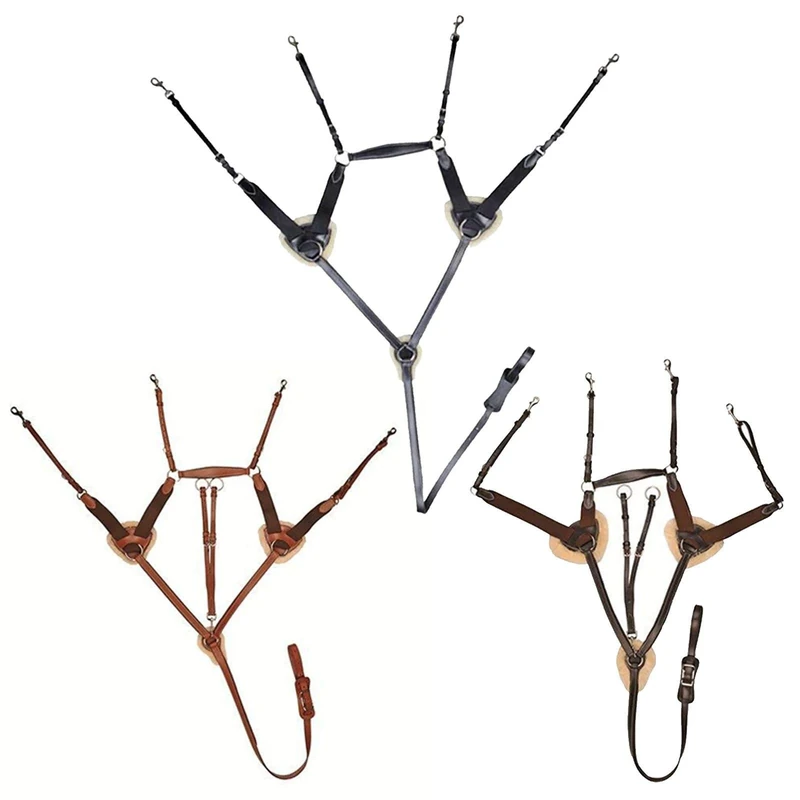 HKM SPORTS EQUIPMENT 4154 S Breastplate with Martingale Lined with Lambskin, London Brown, Pony Breastplate