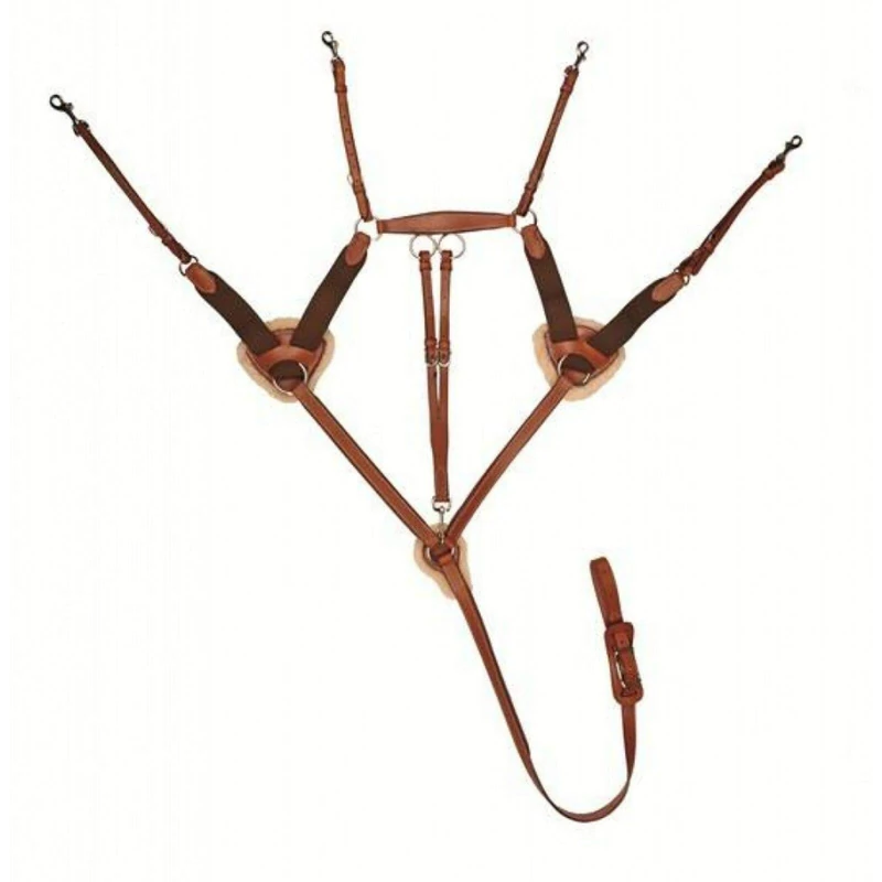 HKM 4000315427659 Breastplate with Martingale Lined with Lambskin, 2401 London Brown, Warm-blood - Image 1