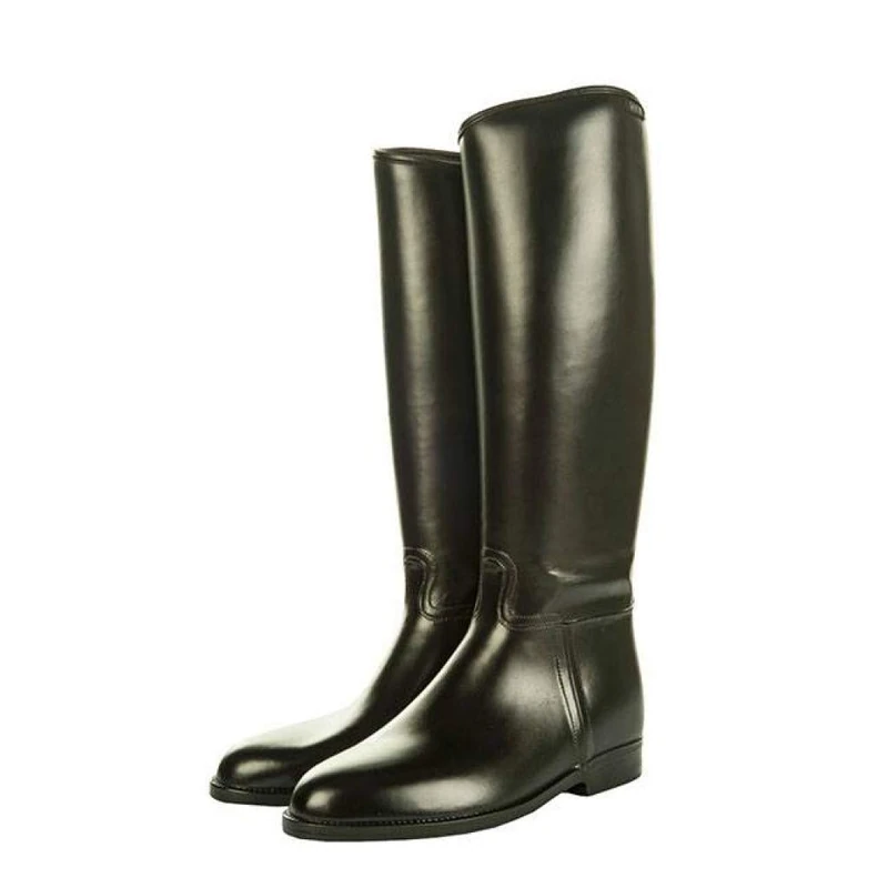 HKM Riding Boots Standard with Elastic Panel Black Black Size:41 EU - Image 1
