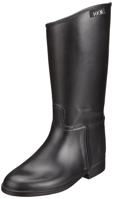 HKM Boys Reitstiefel -Kinder Kurz & Eng- Mit Elastikeinsatz Riding Boots, Black, 12 UK Child