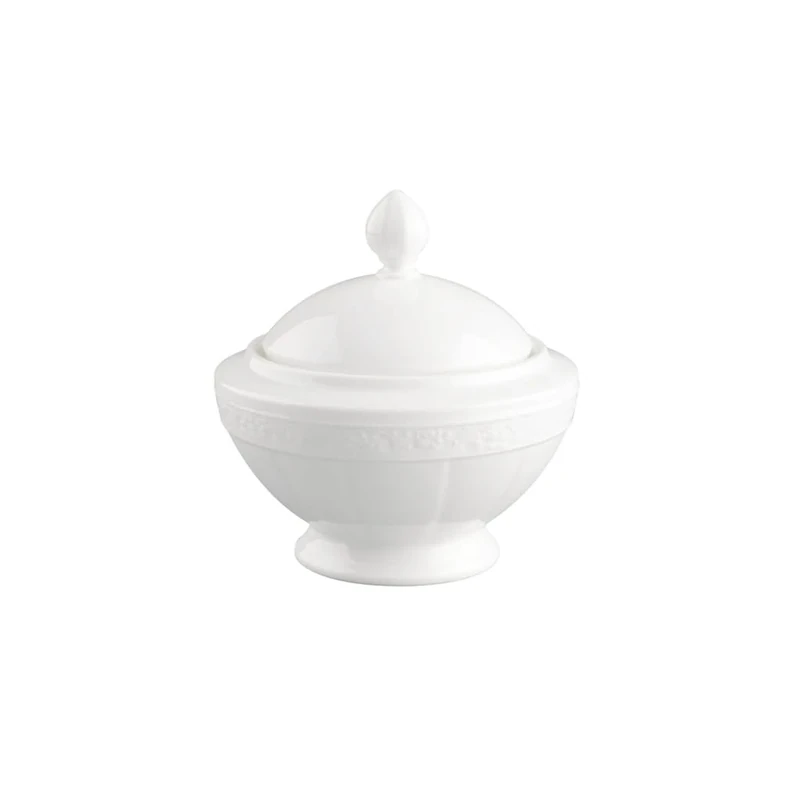 Villeroy & Boch White Pearl 0.35 Litre Sugar/Jampot, 6 Persons