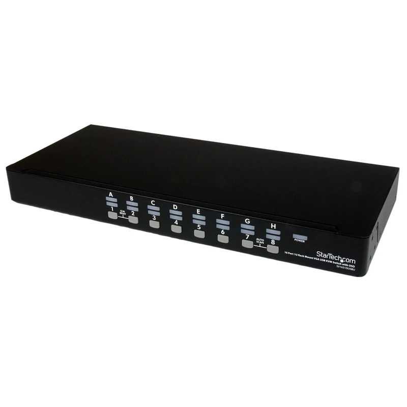 StarTech.com SV1631DUSBUK 16 Port 1U RackMount USB KVM Switch Kit with OSD and Cables, KVM Switch, 16 x KVM Port(s), 1 Local User, Desktop