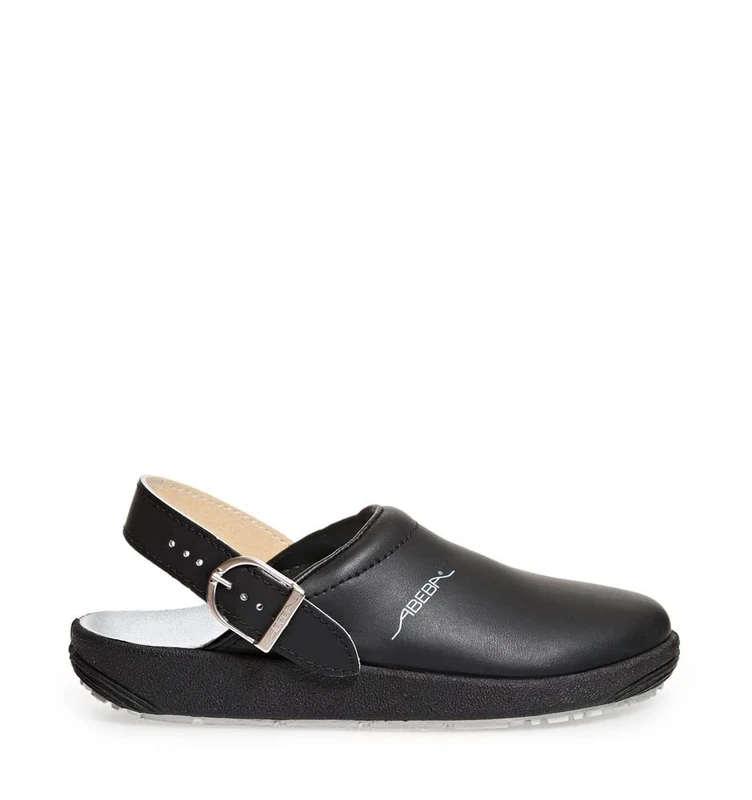 Abeba 9252-40 Size 40 "Rubber" Occupational-Clog Shoe - Black