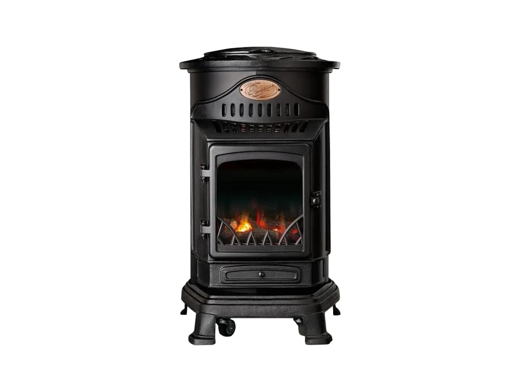 Calor Provence 3kw Portable Flueless Gas Stove Heater (Matt Black)