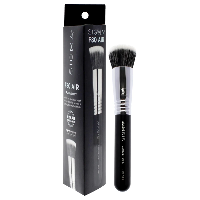 Sigma F82 Round Kabuki Foundation Brush - Makeup Brush for Powder Foundation - Flawless Application - Vegan, Hypoallergenic, Synthetic Makeup Brush