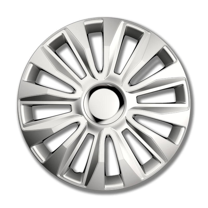 Petex Avalon Pro RB539315 Wheel Trims 15-Inch Double-Lacquered with Chrome Ring ABS Plastic in Box Silver - Set of 4