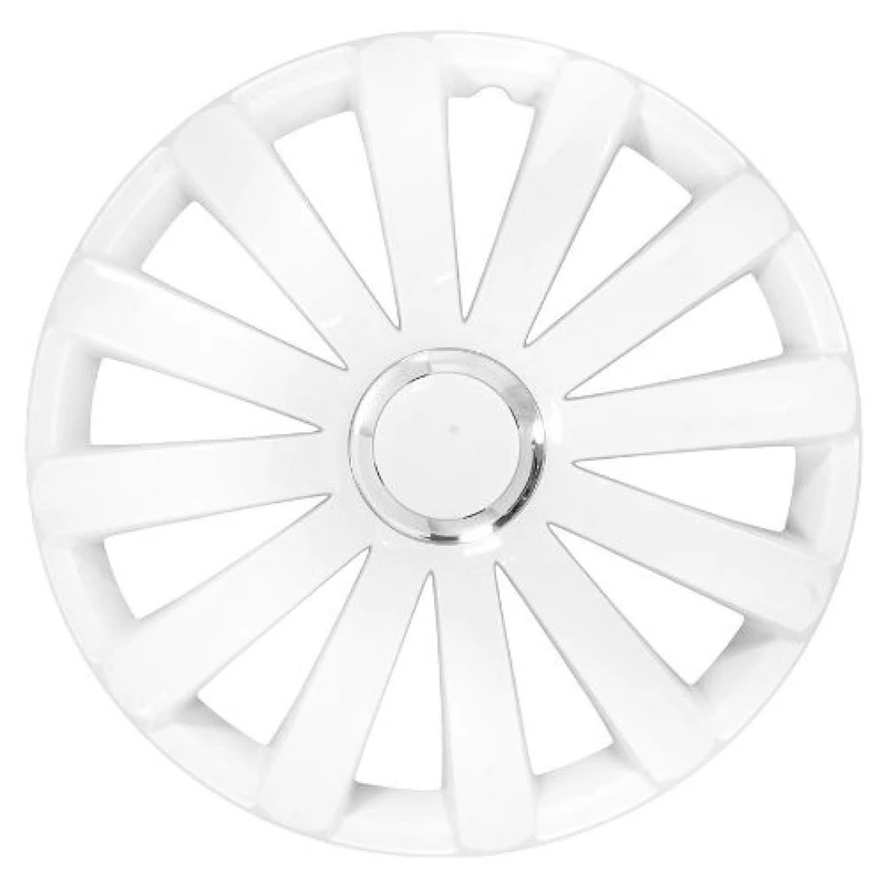 Petex Spyder Pro RB536815 Wheel Trim 15 Inch Double Lacquered with Chrome Ring Nylon in Box White