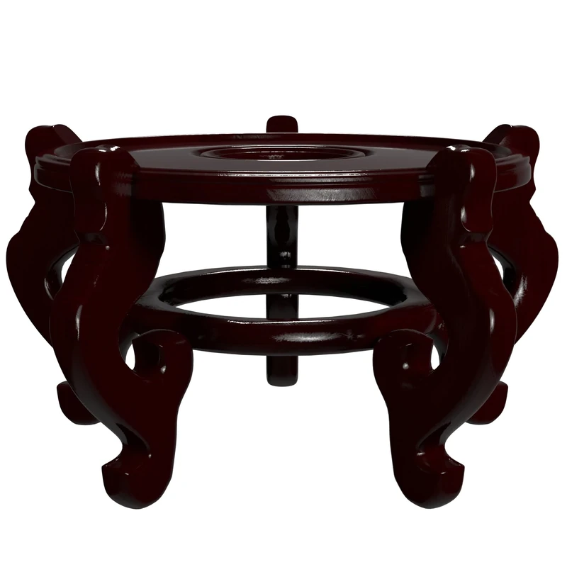 Red Lantern ORIENTAL Furniture Rosewood Fishbowl Stand - Size 10.5 in. Base Diameter