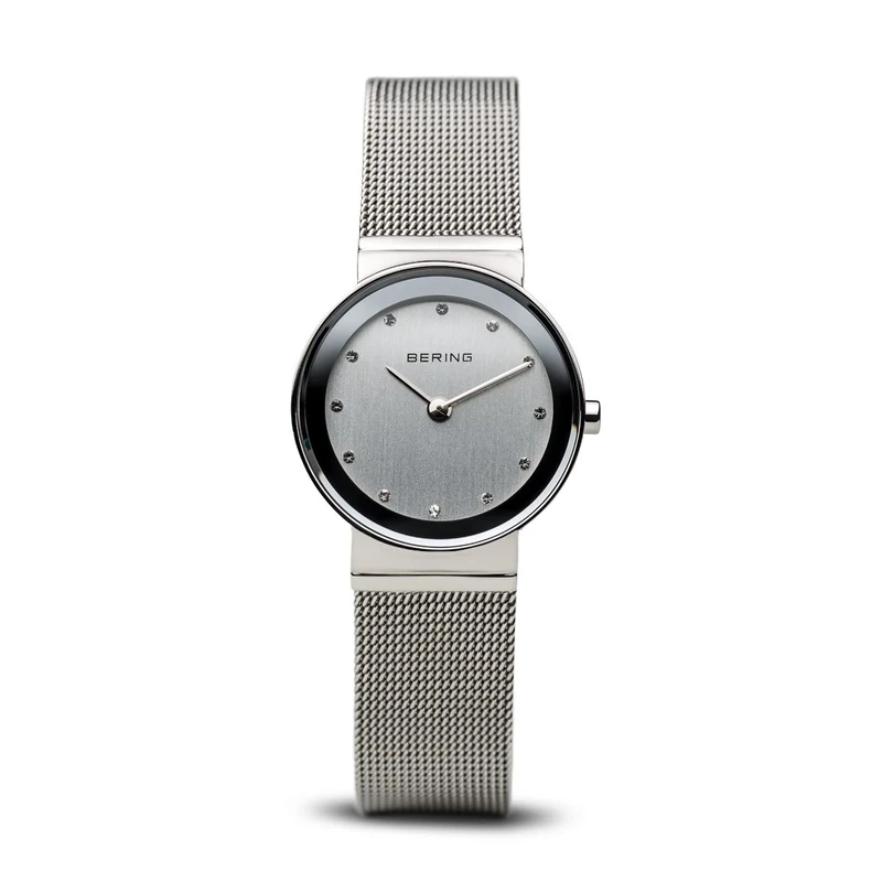 BERING Women Analog Quartz Classic Collection Watch with stainless steel Strap and Sapphire Crystal 10126-000, Silver, 26