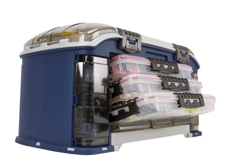 PLANO Elite Series Angled Tackle System,Fishing Tackle Organizer, Portable Storage OrganizerTool box, Small parts, Removable Trays, Fishing, Beading, School or Office Supplies or Crafting Materials